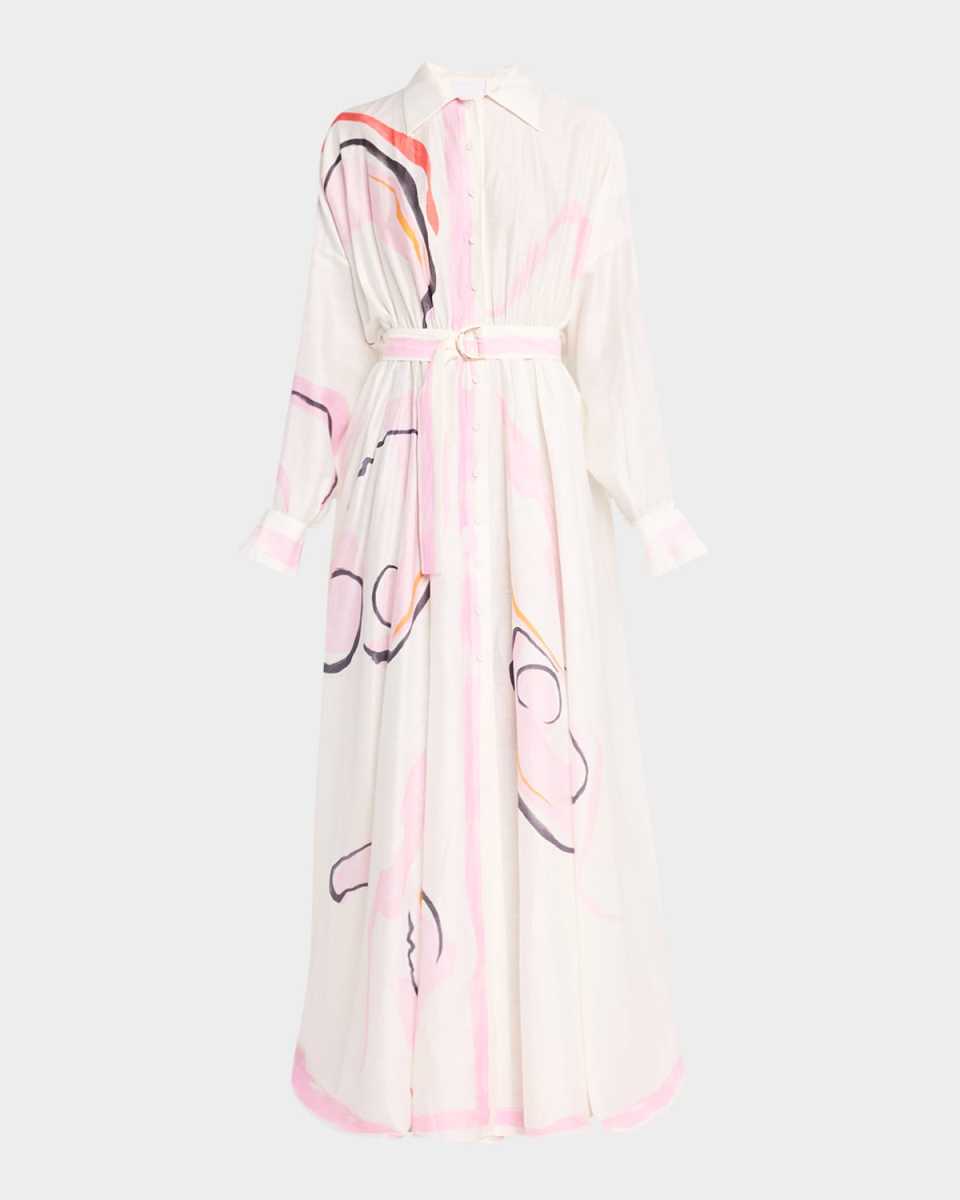 Pennar Belted Long-Sleeve Maxi Dress